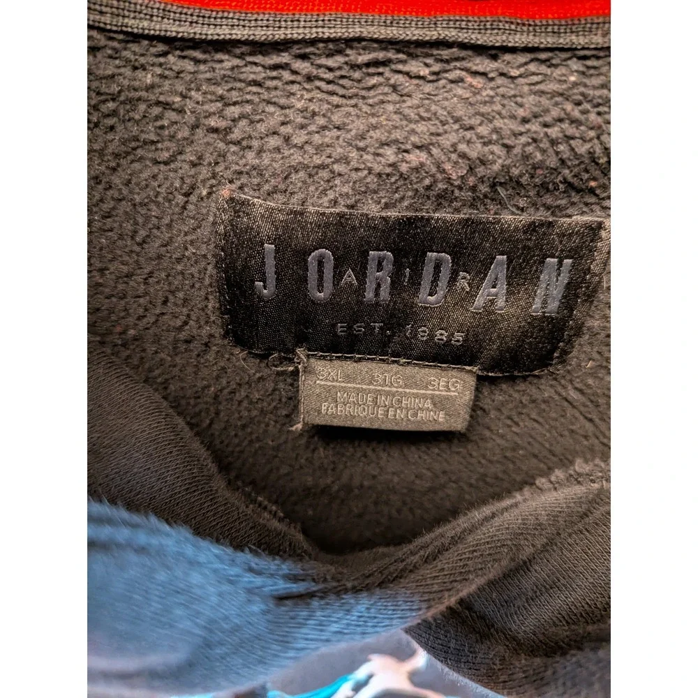Air Jordan‎ Hoodie Pullover Sweatshirt Gray Teal 2XL Embroidered Menswear